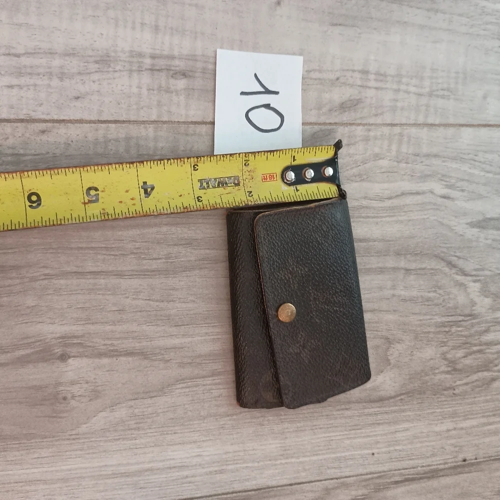 Vintage Louis Vuitton Brown key Wallet with Gold Button